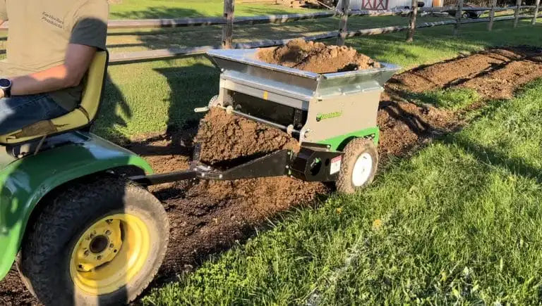 Earth & Turf | MultiSpread | 65PT Pull Behind Topdresser | 44" Overall Width | 30" Spread Width | 12 HP Minimum | For Tractor & ATV Compatible