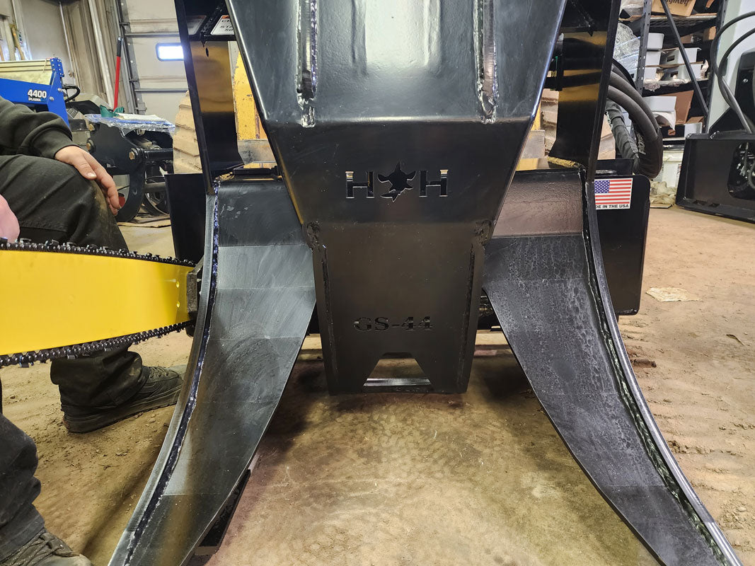Hammer Head Rigid Grapple Saw | Model GS-44 | Grapple Opening 44" | Hydraulic Flow 15.5-21 GPM | For Skid Steers, Wheel Loaders & Tractors