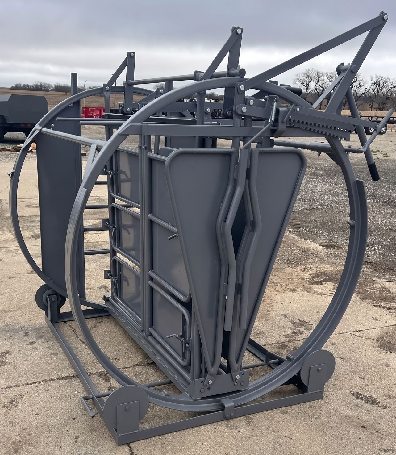 Global Equipment Palco QuickTip Calf Table | 36" Width | Calf Handling Chute