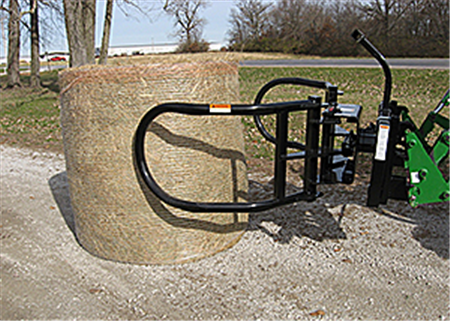 Worksaver | Rotating Bale Grabber With Double Clamping Arms | Model 2072R Series | Rotation 110° | Horsepower 30 To 70 HP | Hydraulic Flow 10-20 GPM | For Tractors & Skid Steers