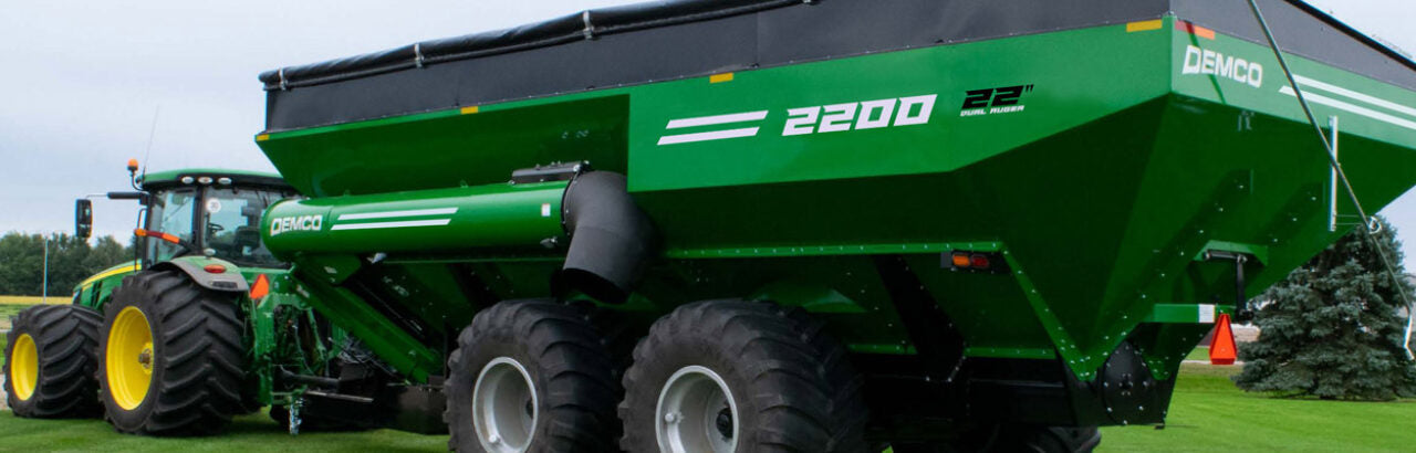 Demco | Grain Cart | Model 2200 | Dual Auger | 22" Vertical / 20" Horizontal | 14’ Transport Width | Horsepower 400 HP | For Tractor