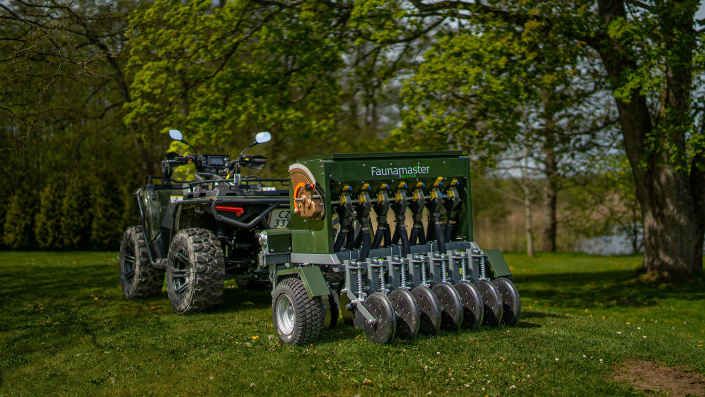 Faunamaster ATV Seeder 105 | Model FM-105 | Working Width 48" inches (4' Ft) | Horsepower 20 HP | For ATVs