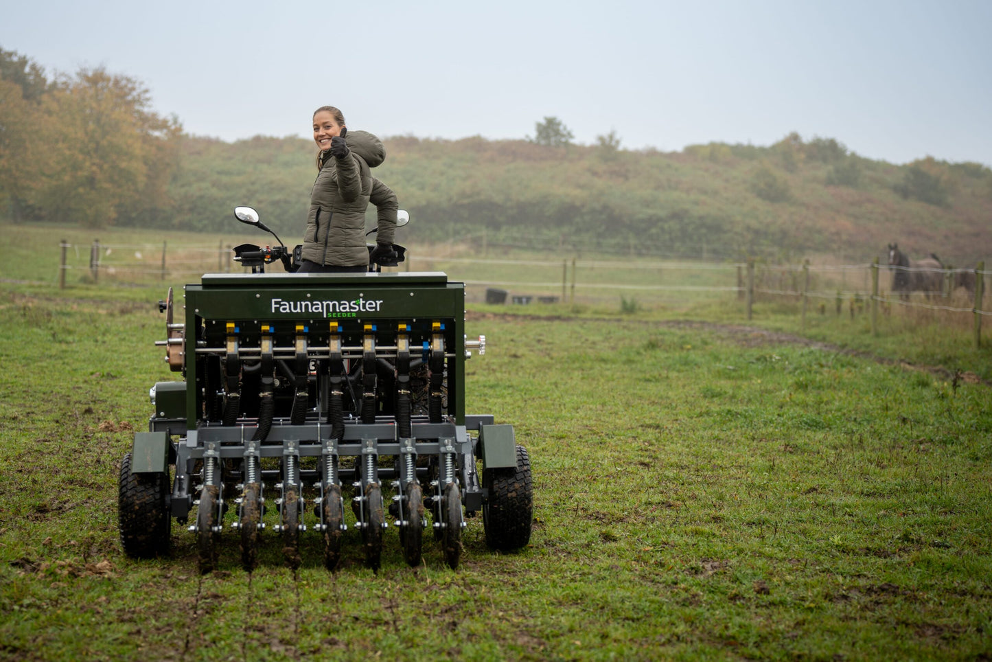 Faunamaster ATV Seeder 105 | Model FM-105 | Working Width 48" inches (4' Ft) | Horsepower 20 HP | For ATVs