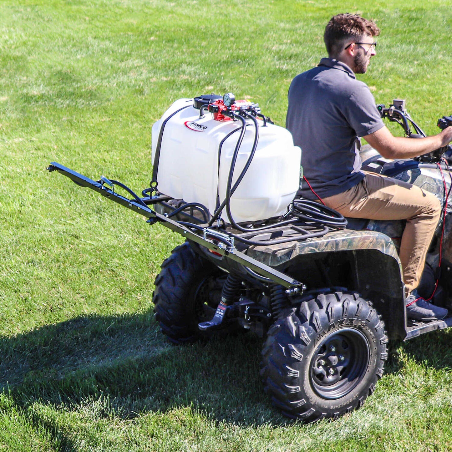 Fimco | Value ATV Sprayer with 3 Nozzle Boom | Model 25-3N-ATV-GS | Tank Size 25 Gallon Value | Width 16" | Flow Rate 2.4 GPM | For ATVs and UTVs