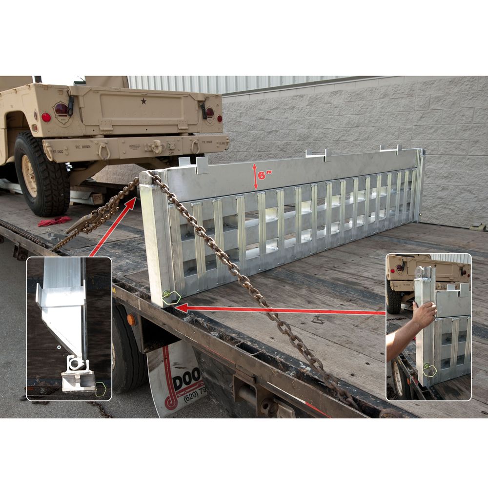 Heavy Duty Ramps | 4 Bunk Load Leveler / 4 Ramp Master Kit | Model 23-26-192-02-02-MLL-4-KIT | Width 20" | Length 8' | Capacity 23,500 lb per Axle | For 26" Step Deck Trailers