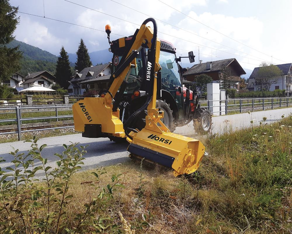 ORSI 3-Point Boom Mower | River Compact Series | Cutting Width 35.5" To 58" inches | Horsepower 35-65 HP | For Tractors