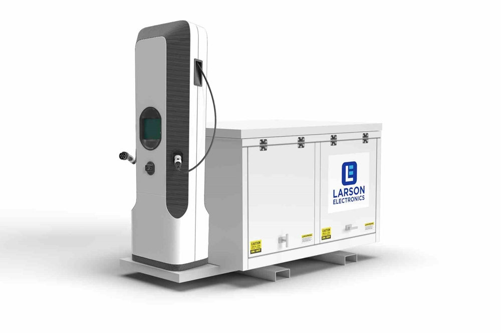 Larson Electronics Temporary Electric Vehicle Charging Station w/ Diesel Generator - Level 3 Charger, (2) Ports - 150 Gallon Tank/Skid Mount
