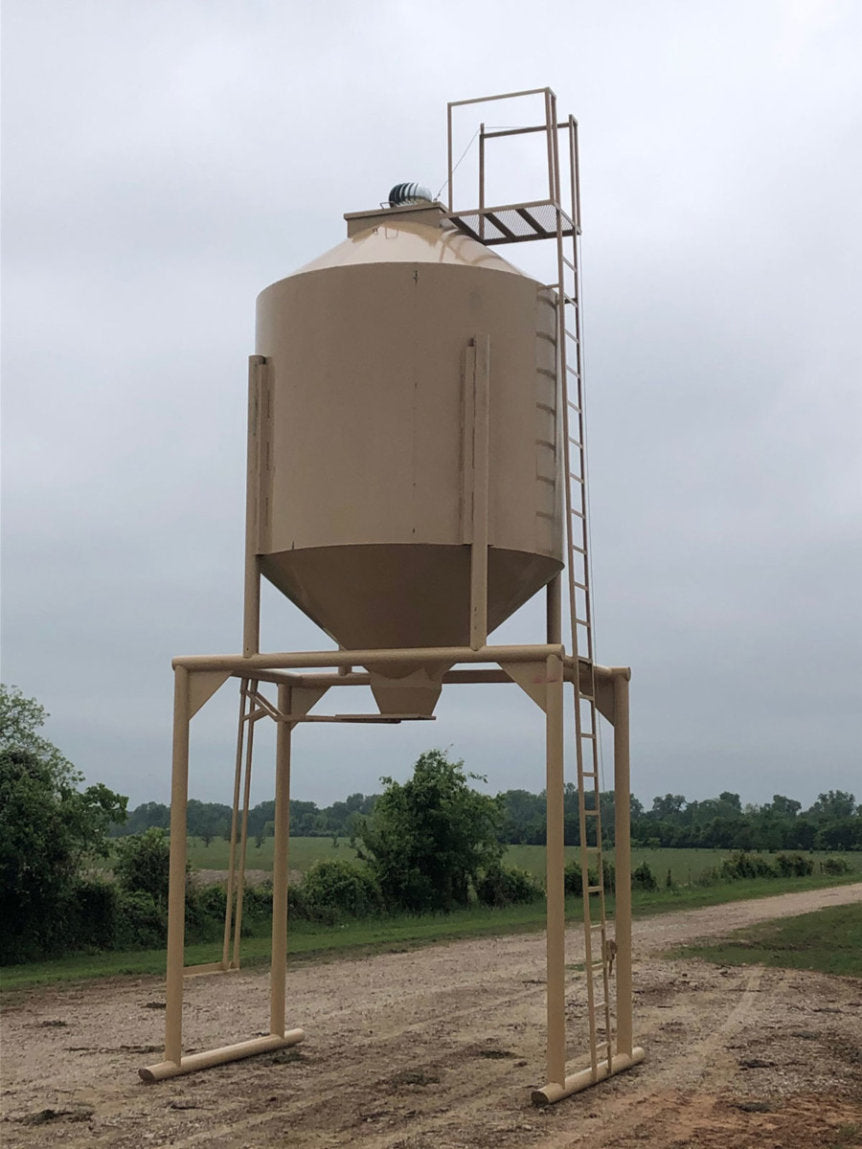 AWS Blind | Overhead Round Feed Bin | 14 & 28 Ton Silos | Gravity Flow | 10' Clearance | Heavy-Duty 10-Gauge Steel | For Ranches, Hunting Properties & Wildlife Management