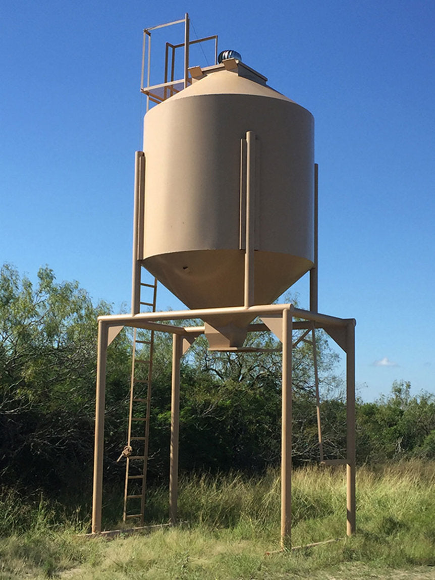 AWS Blind | Overhead Round Feed Bin | 14 & 28 Ton Silos | Gravity Flow | 10' Clearance | Heavy-Duty 10-Gauge Steel | For Ranches, Hunting Properties & Wildlife Management