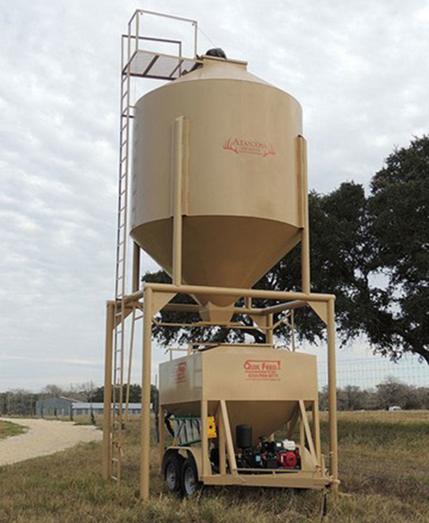 AWS Blind | Overhead Round Feed Bin | 14 & 28 Ton Silos | Gravity Flow | 10' Clearance | Heavy-Duty 10-Gauge Steel | For Ranches, Hunting Properties & Wildlife Management