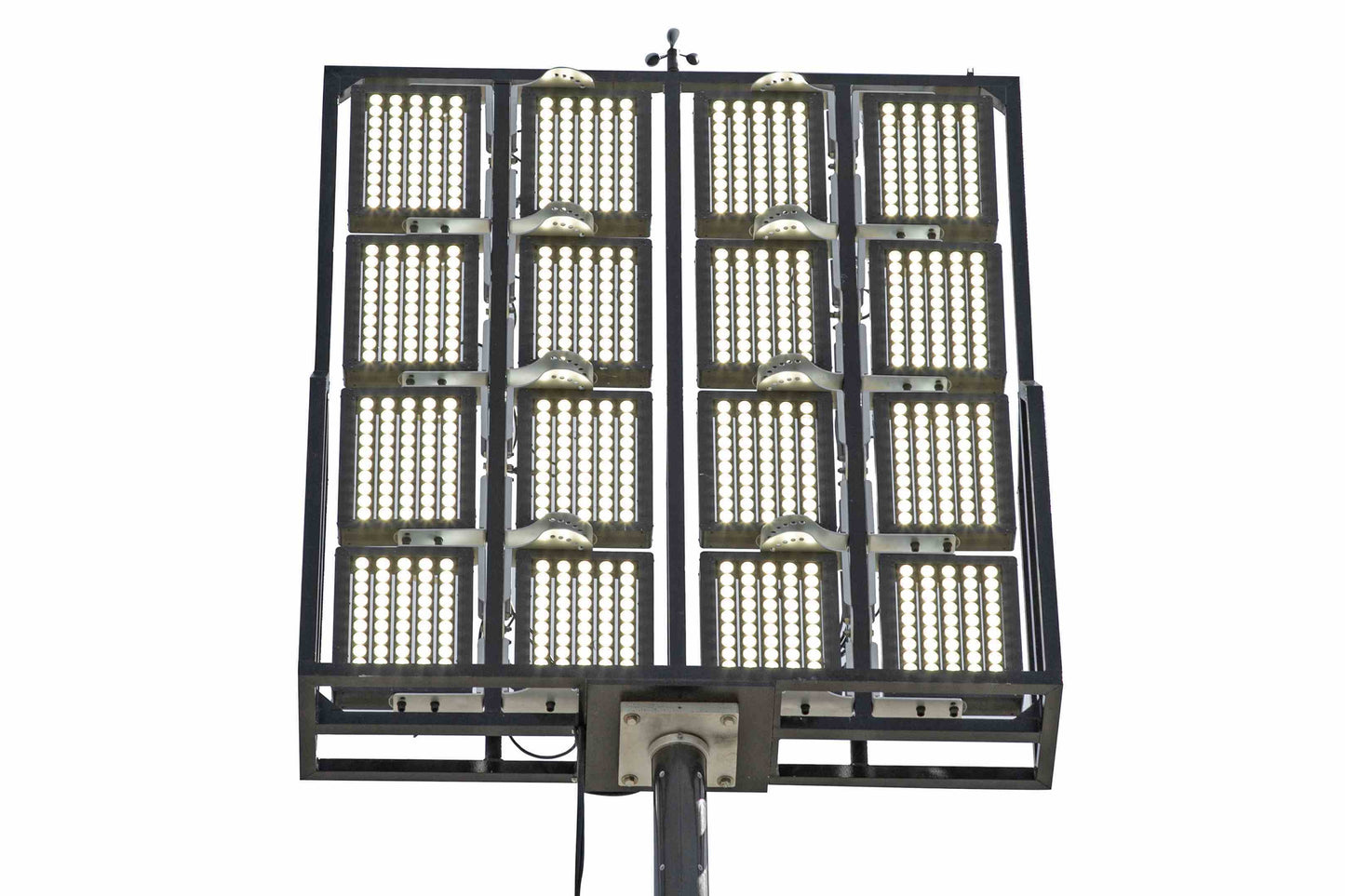 Larson Electronics 50' Pneumatic Megatower™ on 21' Trailer - (16) 500 Watt LED Lights, (4) Cameras, 2TB NVR, Router - 11KW Genset