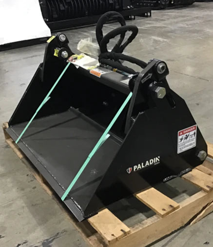 Paladin 36", 42" & 48” Smooth Bucket (4 ft³) Universal Hitch | Hydraulic Flow Range 8–12 GPM | For Mini Skid Steers