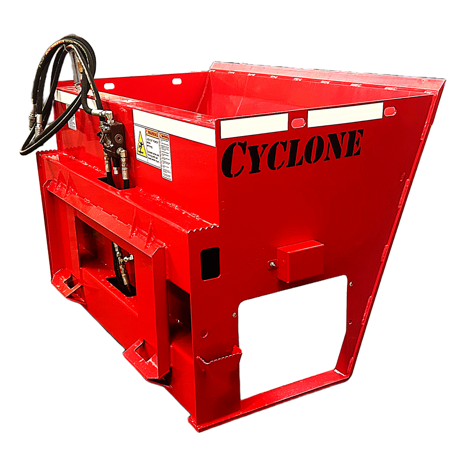 STOUT | Cyclone 60" Spreader | Spreading Range 5'-20' feet | 18.3 Cubic Foot Capacity | 15-24 GPM Hydraulic Flow | For Skid Steers