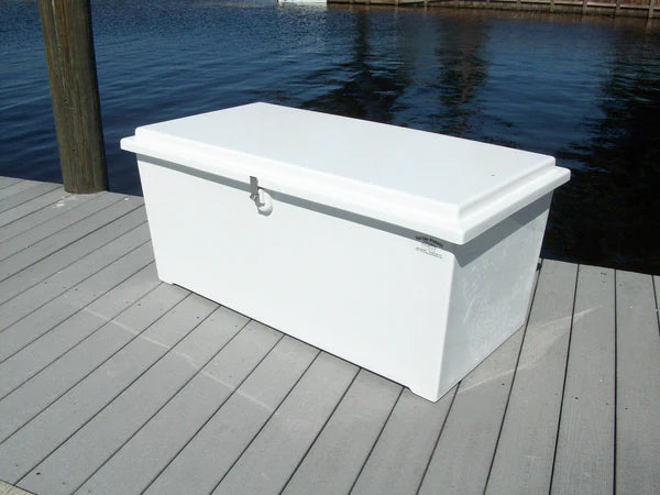 RIO MARINE CUSTOMS | Sea Line Dock Box | Model SLDB50 | 51" W x 27" H x 24" D | Lightweight Build | Affordable Marine Storage Solution