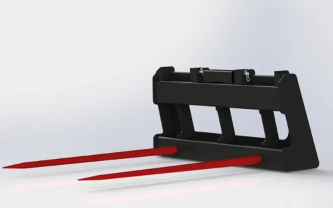 Martatch | Bale Spear | Model MBSH49C2-B | Dual 49" Conus 2 Tines | Machine Size 0.6 To 1.0 Tons | For Backhoe