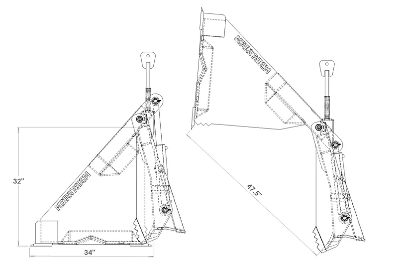 Martatch | 4 in 1 Bucket | Working Width 78" To 84" | High Capacity | Machine Size 3 To 4.5 Tons | For Backhoes