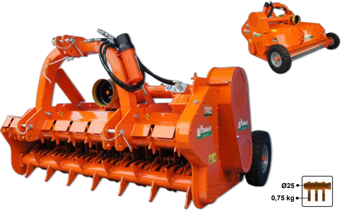 Rinieri Reversible Shredder With Double Feeder TRR2 150 - 200 Model | 59"-78" Working Width | 80 - 130HP For Tractor