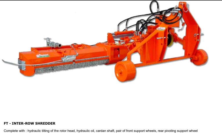 Rinieri Inter-Row Shredder | FT Series | Working Width 47" inches | Horsepower 50 HP | For Tractors