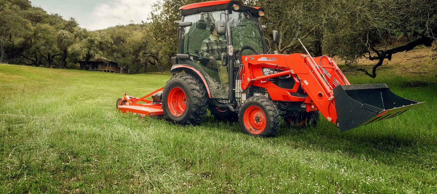 KIOTI | Hydrostatic Cab Tractor with Loader | CK4020SE | 54.5" Width | 39.6 HP | For Compact Agricultural and Landscaping Tasks