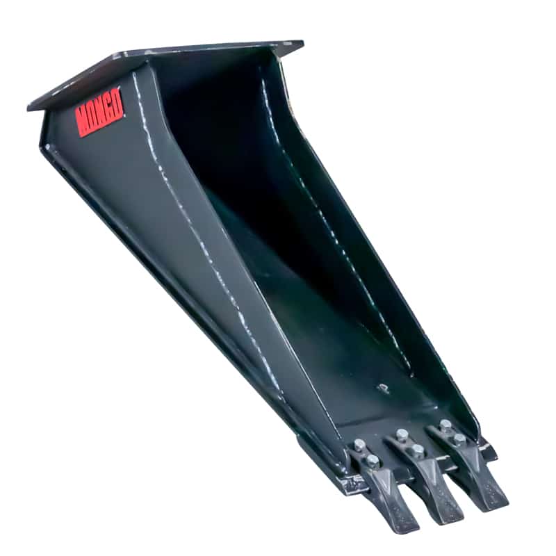 Mongo Attachments Spade Buckets | Model MTRB200 & MSPADE3‑5 | Size 9" & 12" | Precision Trenching Attachments | 1–6 Ton | For Excavators