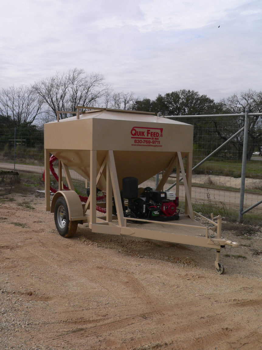 AWS Blind | Quik Feed Trailer | 1.5 To 4.5 Ton Double Axle | 500 lbs/min Feed Rate | Self-Contained Air Drive | Horsepower 25 To 50 HP | For UTVs, ATVs & Tractors