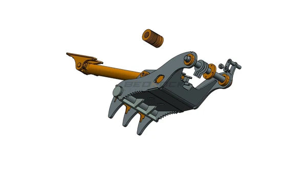 Bedrock Attachments Pin-On Thumb | Model EPT65-PO3T30 | Width 27.6" | Pin Size 65mm | 3 Teeth | Machine Size 12-15 Ton | For Excavators