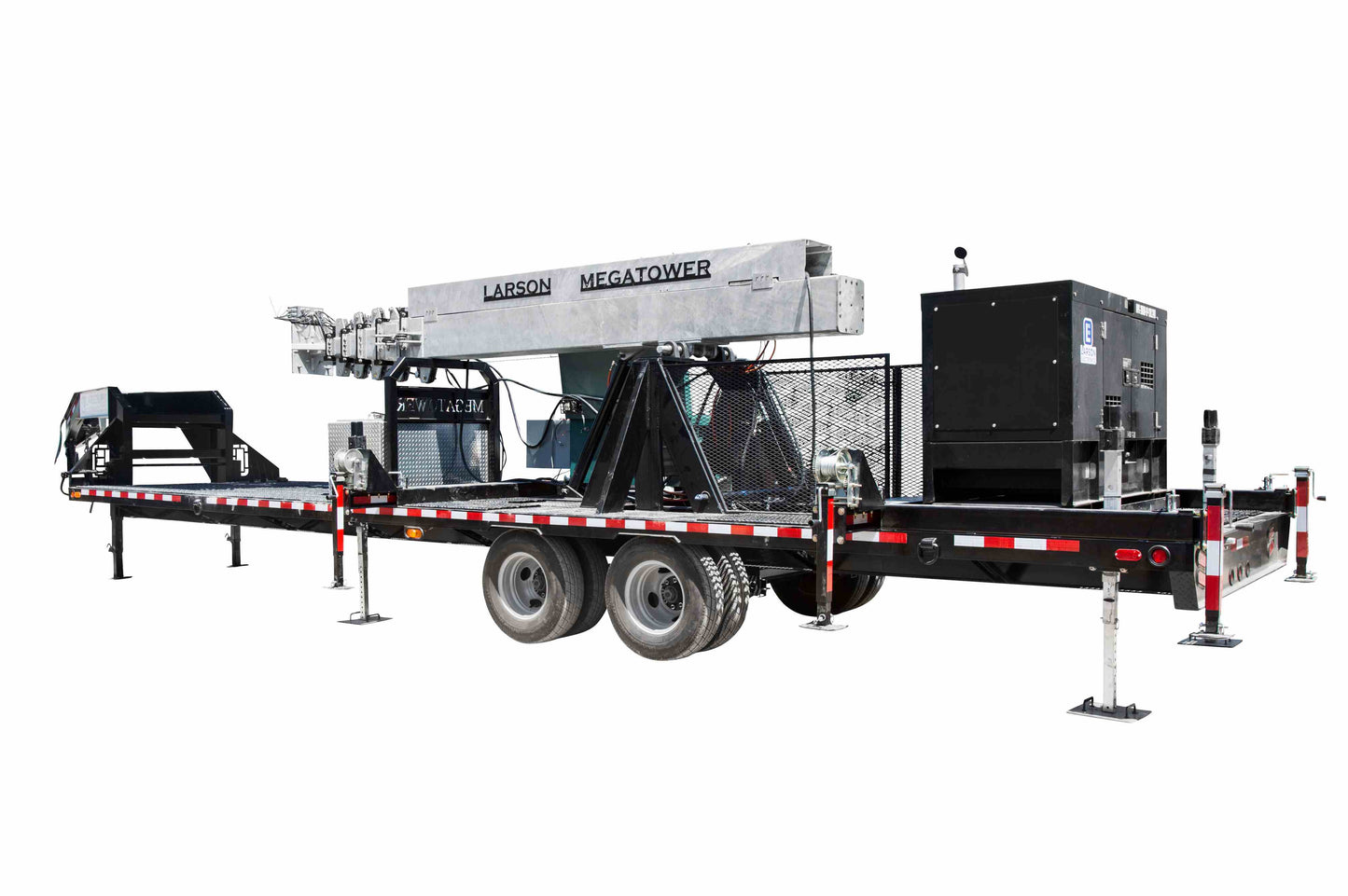 Larson Electronics 125' Hydraulic Megatower™ Mast - 38' Trailer - 20KW Genset - Auto Retract - Mounting Platform