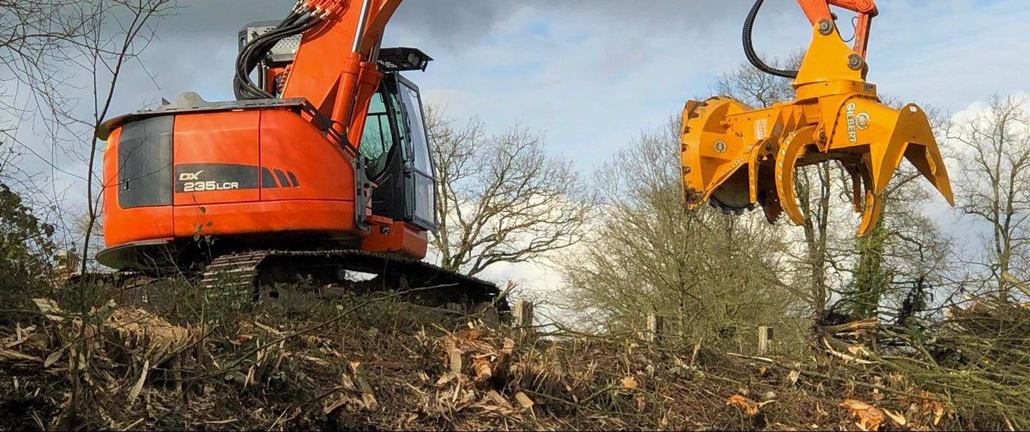 Gilbert Excavator Feller Buncher Shovel Felling Head | Model 3015, 3018 & 3020 | Cutting Capacity 14"-20" | Machine Size 15-25 Ton | For Excavators
