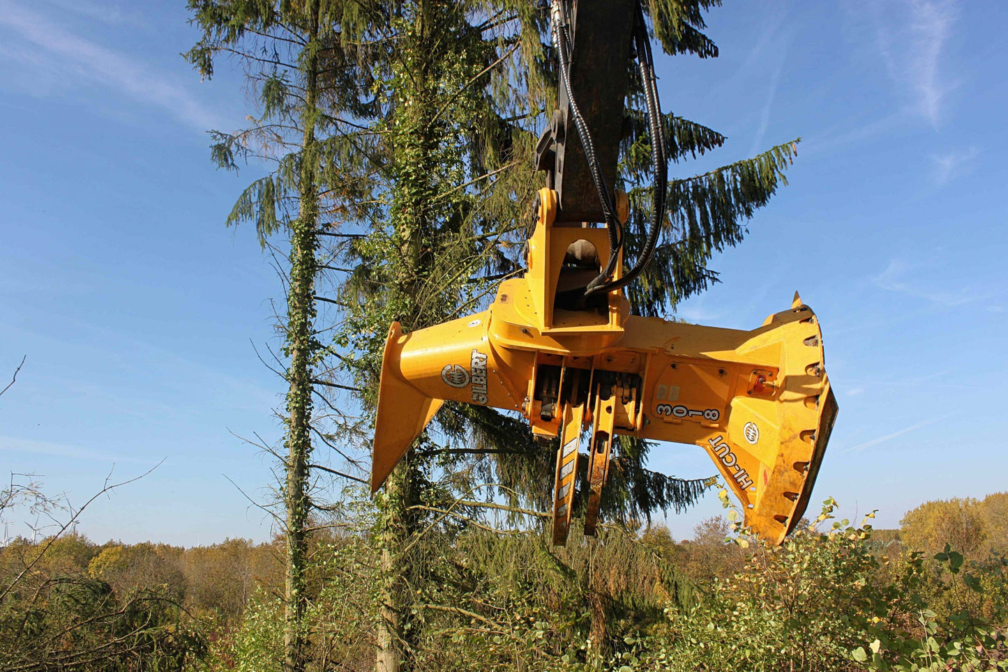 Gilbert Excavator Feller Buncher Shovel Felling Head | Model 3015, 3018 & 3020 | Cutting Capacity 14"-20" | Machine Size 15-25 Ton | For Excavators