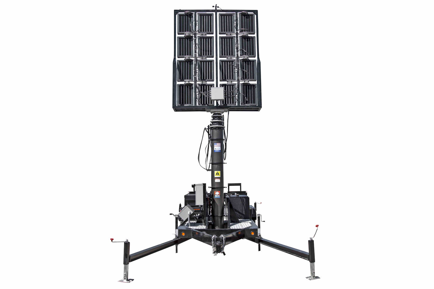Larson Electronics 60' Pneumatic Megatower™ on 21 Foot Trailer - (16) 500 Watt LED Lights - 14KW Genset - 110 Gallons