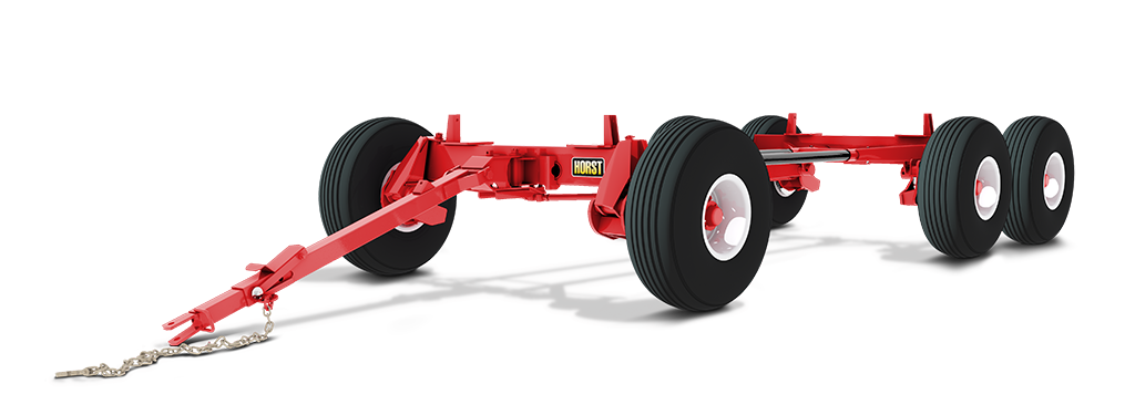 Horst Wagons Tandem Wagon Gear – 18 Ton | Model 325 | 11′ Reach Length | Track Width 86″–95″ | Adjustable Wheelbase 8' 8" - 11' 2" | For Agricultural Hauling & Forage/Grain Box Applications