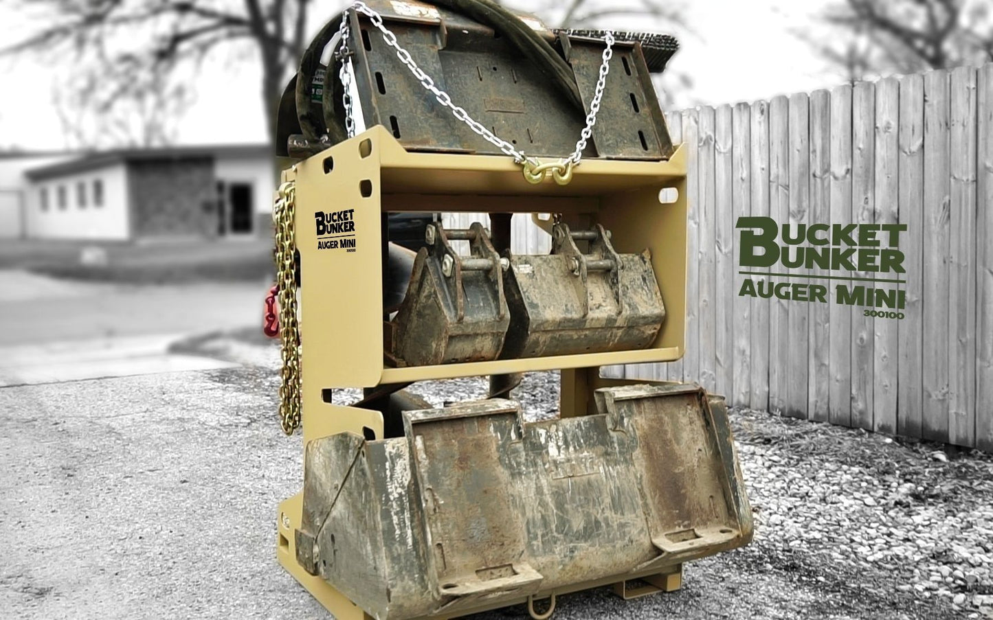 BUCKET BUNKER Auger Mini | Width 38" | Length 38" | Hydraulic Flow Range 8–15 GPM | Machine Size 1-3 Ton | For Skid Steers & Mini Excavators
