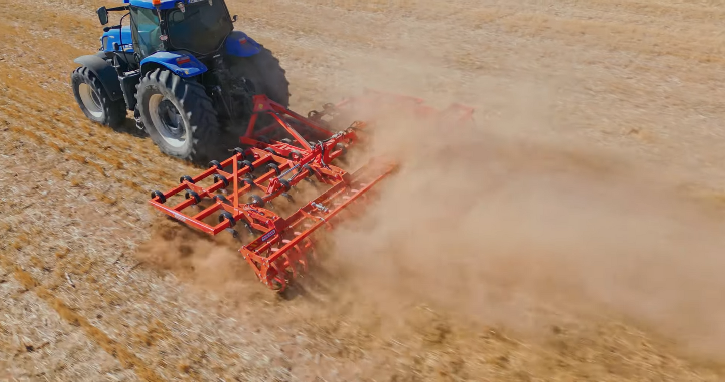 TOSCANO | Heavy Type Folding Spring Cultivator | Model 4000, 5000, 6000 & 7000 | Work Width 13.29 to 22.14 Feet | HorsePower 100-300 HP | For Tractor