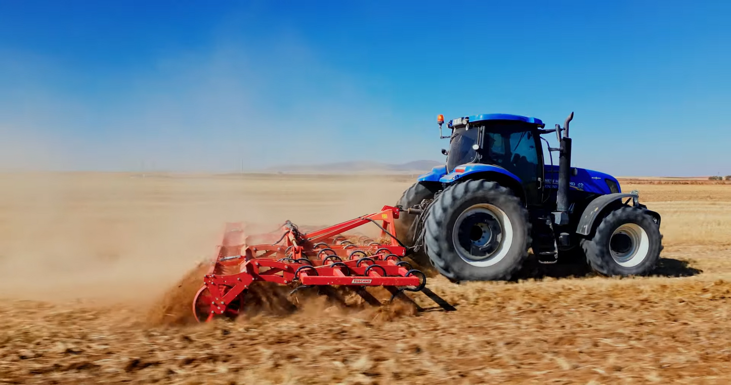 TOSCANO | Heavy Type Folding Spring Cultivator | Model 4000, 5000, 6000 & 7000 | Work Width 13.29 to 22.14 Feet | HorsePower 100-300 HP | For Tractor