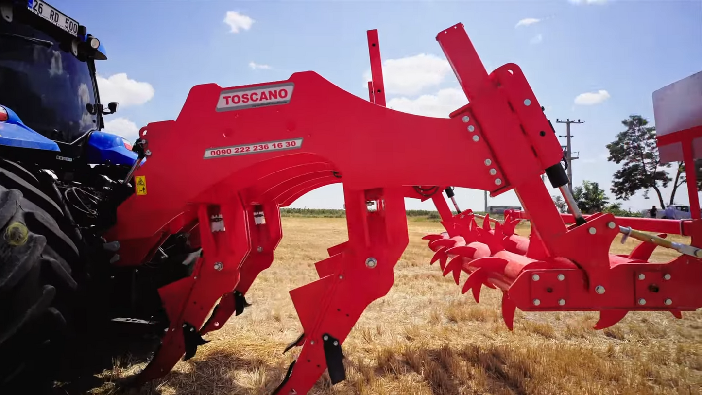 TOSCANO | Heavy Duty Subsoiler | Model 2500/5, 3000/7, 3500/7, 4000/9 & 5000/11 | Work Width 8.2 To 16.4 Feet | HorsePower 170-390 HP | For Tractor