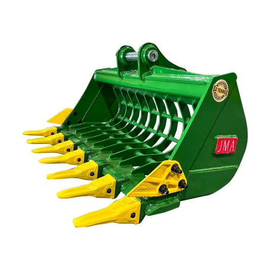 JMA Attachments Skeleton Bucket with Teeth | Bucket Width 36", 48", 60" inches | Pin Size 45mm | For 5 – 6.5 Tons Mini Excavators