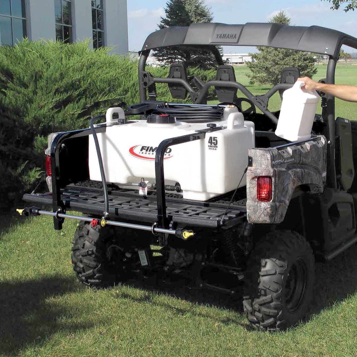 Fimco | UTV Broadcast Sprayers | Models UTV-45-BL & UTV-65-BL | Tank Size 45 & 65 Gallon | Widths 30" & 34.5" | Flow Rate 4.5 GPM | For UTVs