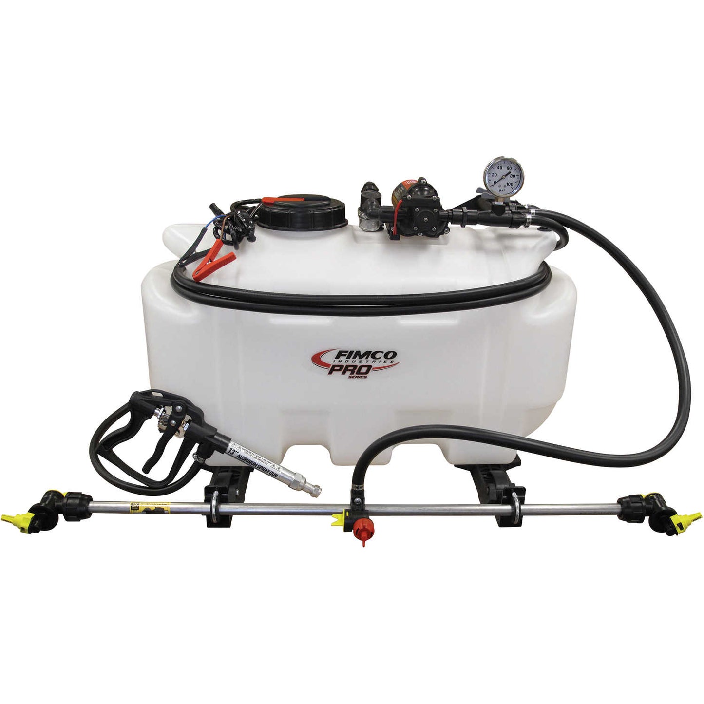 Fimco Pro Sprayer with Stainless Steel 3-Nozzle Broadcast Boom & Quick Release Gun | Tank Capacity 25 Gallon | For ATVs