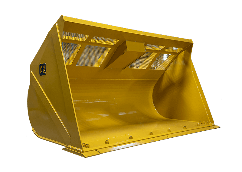 NM Attachments General Purpose Bucket | Model GP & LM Series | Widths 1–6 Yards | Machine Class 50–150 | Machine Size 10,000–40,000 lbs | For Wheel Loaders