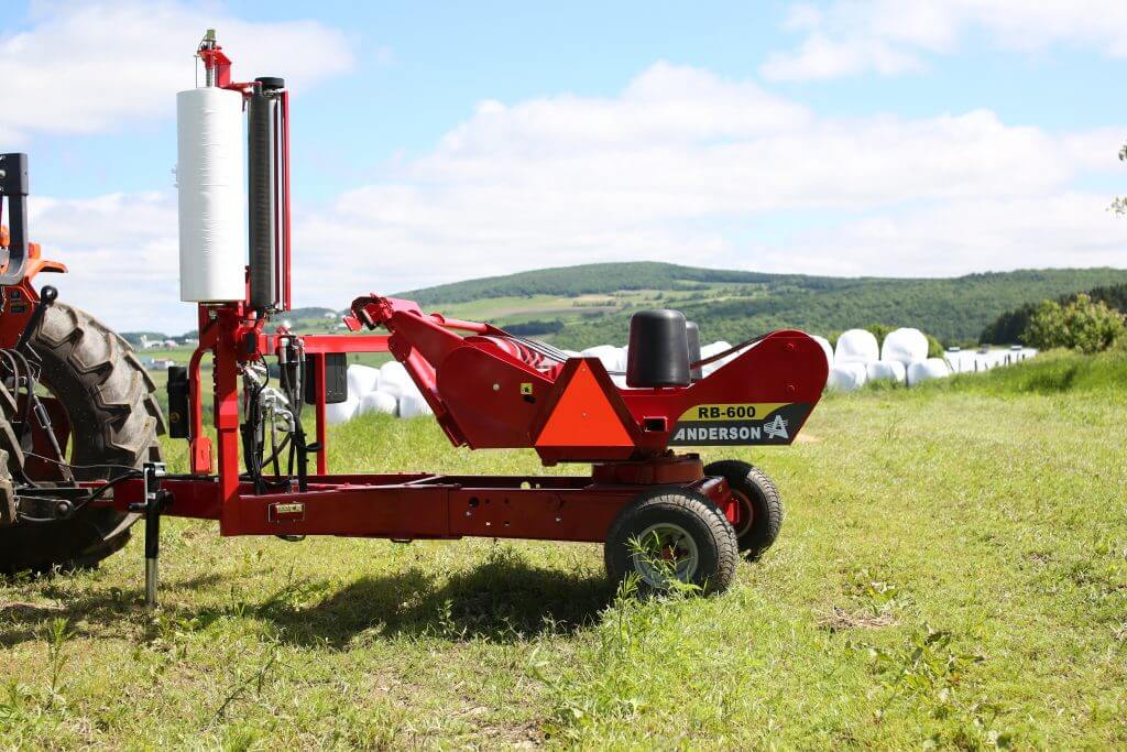Anderson Single Bale Wrapper | Model RB-500 & RB-600 | Round Bale Diameter 5'6" inches | Wrapping Speed 40 Bales/h | Horsepower 50 - 65 HP | For Tractor
