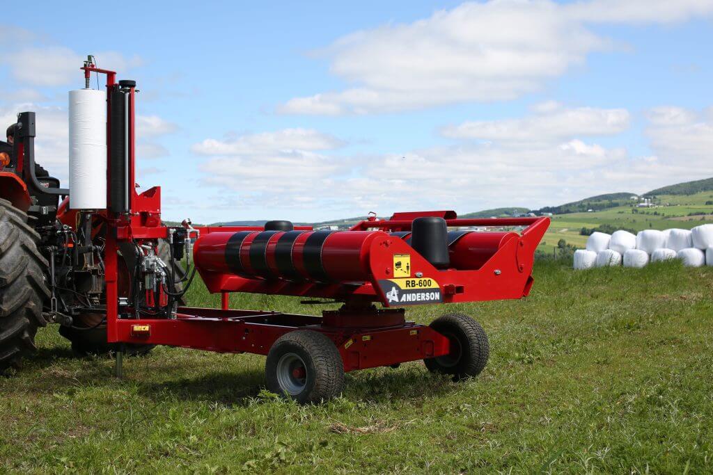 Anderson Single Bale Wrapper | Model RB-500 & RB-600 | Round Bale Diameter 5'6" inches | Wrapping Speed 40 Bales/h | Horsepower 50 - 65 HP | For Tractor