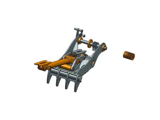 Bedrock Attachments Pin-On Thumb | Model EPT65-PO4T36 | Width 27.6" | Pin Size 65mm | 4 Teeth | Machine Size 12-15 Ton | For Excavators