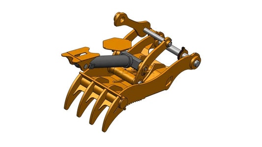 Bedrock Attachments Pin Grabber Thumb | Model ET100-PG4T48 | Width 43.3" | Pin Size 100mm | 4 Teeth | Machine Size 30-36 Ton | For Excavators