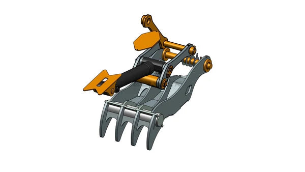 Bedrock Attachments Pin Grabber Thumb | Model ET80-PG4T42 | Width 40.9" | Pin Size 80mm | 4 Teeth | Machine Size 20-24 Ton | For Excavators