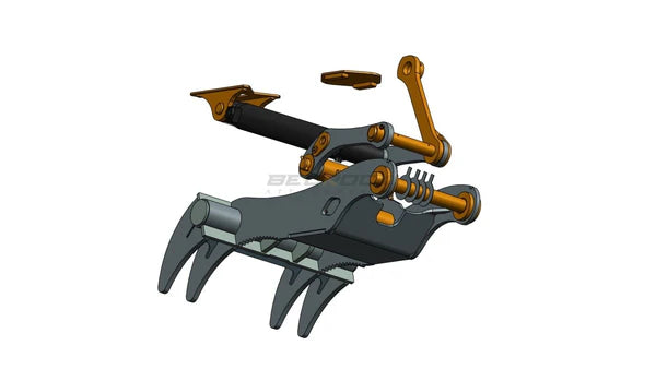 Bedrock Attachments Pin Grabber Thumb | Model ET80-PG4T54 | Width 48" | Pin Size 80mm | 4 Teeth | Machine Size 20-24 Ton | For Excavators