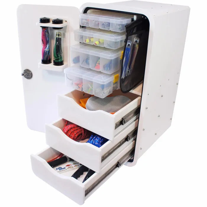 RIO MARINE CUSTOMS 4 TRAY, 3 DRAWER LEANING POST TACKLE UNIT Ripping