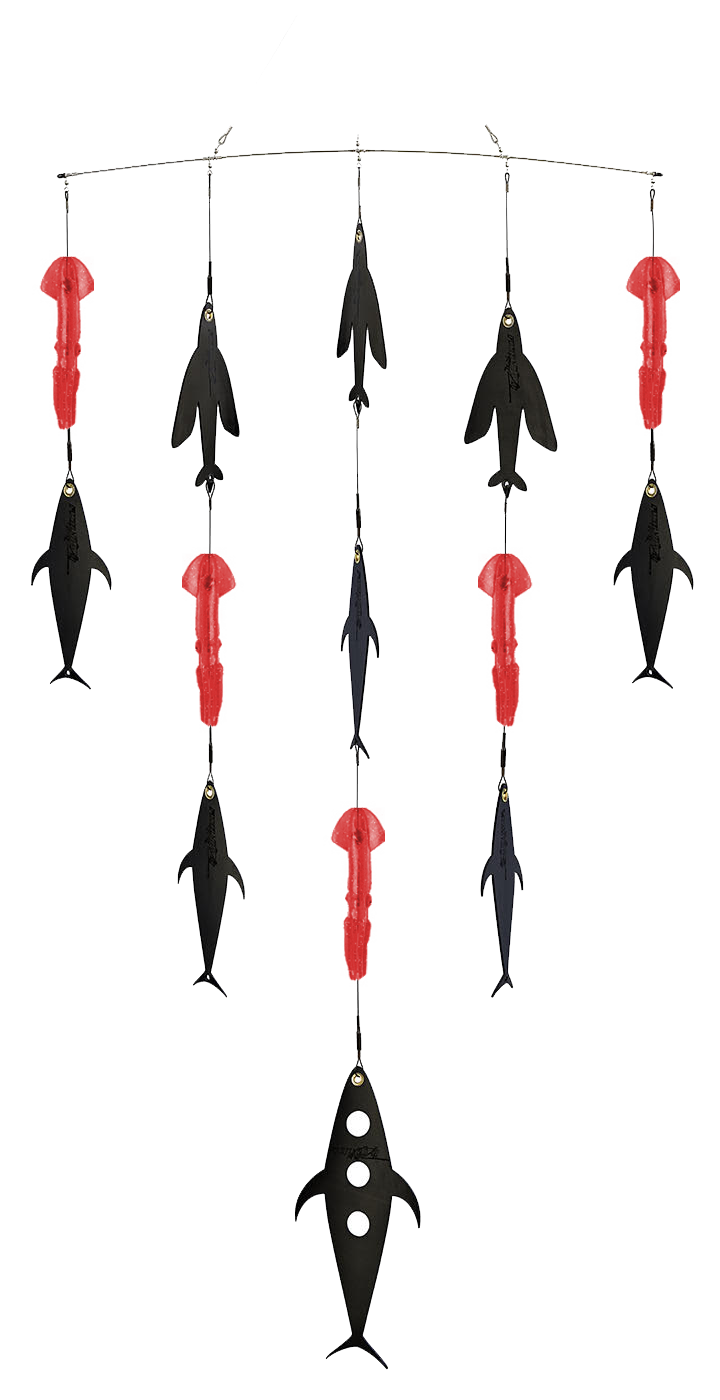 Fish Razr Tackle Spreader Bar With Flapz And Squid | 36" Length | For Pelagic Game Fish