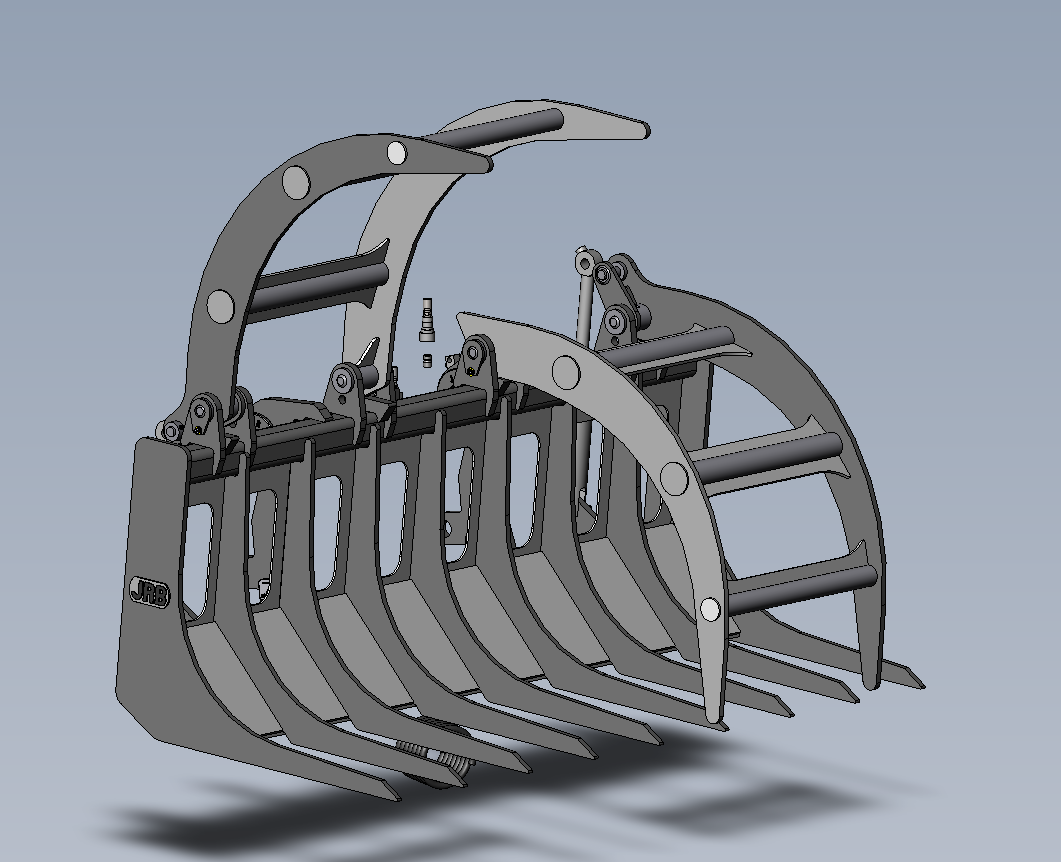 Paladin Grapple Rake | JRB 416 Mount | Working Width 100.39" | 25,000–40,000 lbs | Dual Hydraulic Clamp | For Wheel Loaders