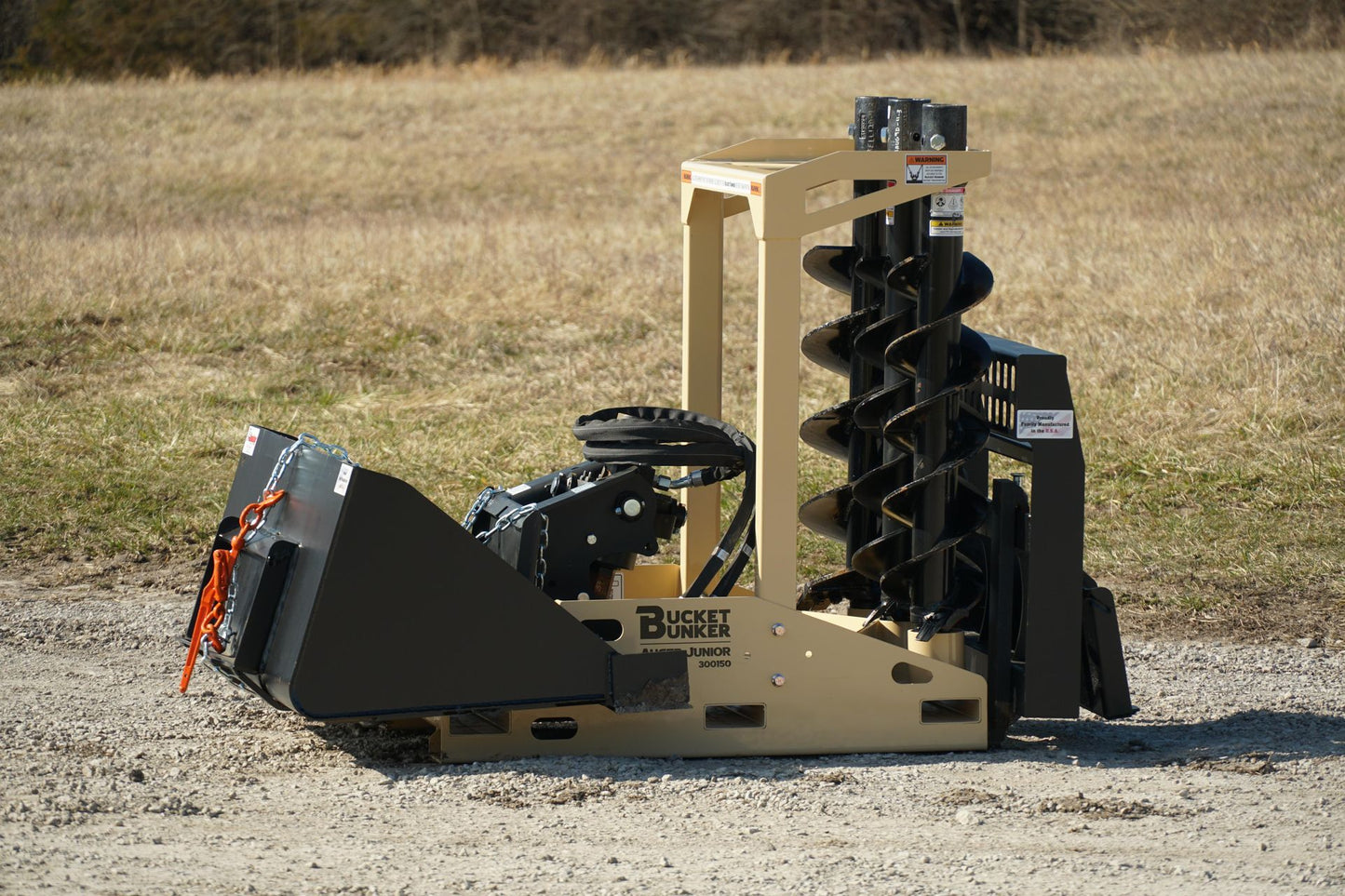 BUCKET BUNKER Auger Lite - Mini | Width 30" | Length 45" | Hydraulic Flow Range 8–15 GPM | For Skid Steers