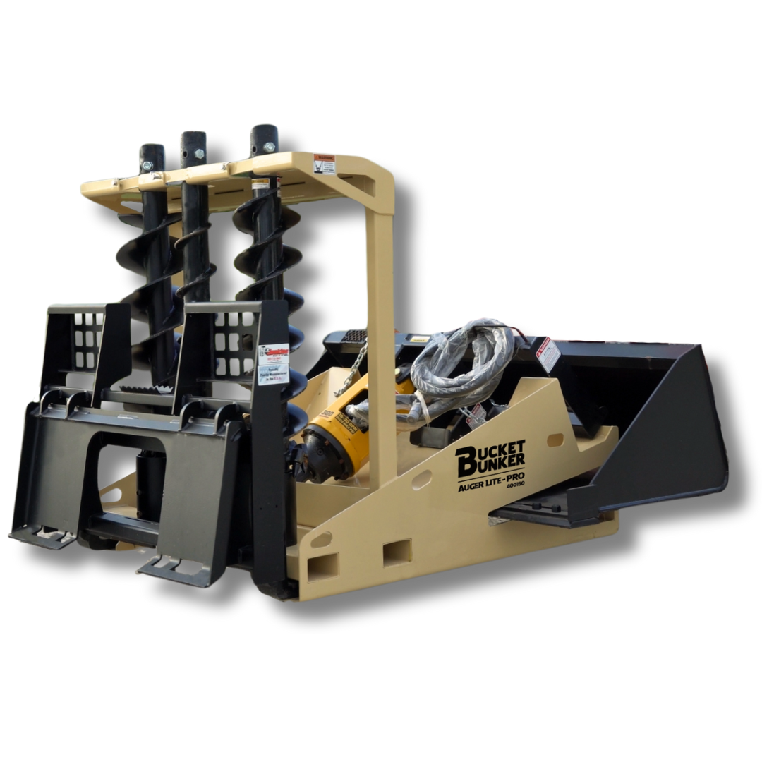 Bucket Bunker Auger Lite-PRO | Width 48" | Length 60" | Hydraulic Flow Range 15-30 GPM | For Skid Steers